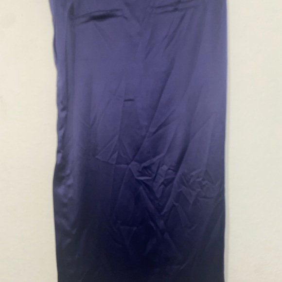 Anthropologie Sateen Trouser Dark Academia Preppy Purple Maxi Skirt High Slit 10 - Picture 9 of 12